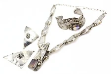 Donald Markz Sterling Ametrine Modernist Brutalist Studio Artisan Parure Set