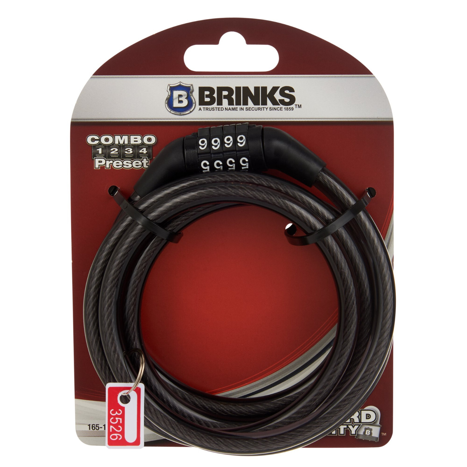 Brink's COMBO 4DIAL PRESET 5FT FLEXIBLE STEEL CABLE LOCK 5/16" Diameter Bike & eBay