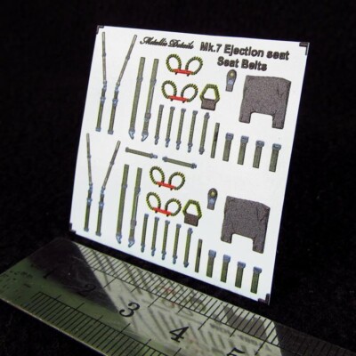 Mk.7 Ejection seat seat belts 3D Decals Scale 1:48 for Scale Model Kit MDP48013
