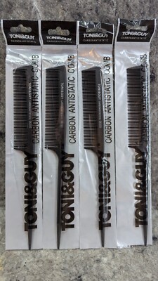  Lot of 4 New  TONI & GUY - Carbon Anti Static Comb 06300