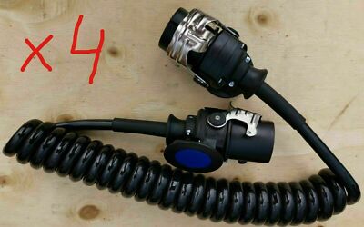  4 x Elektrowendel 24V 7 Polig Spiralkabel Anhänger Kabel Auflieger ABS EBS LKW