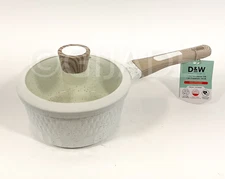 D&W Deane & White Saucepan NonStick With Lid 7 inch 1.9-Qt Pot PFOA Free