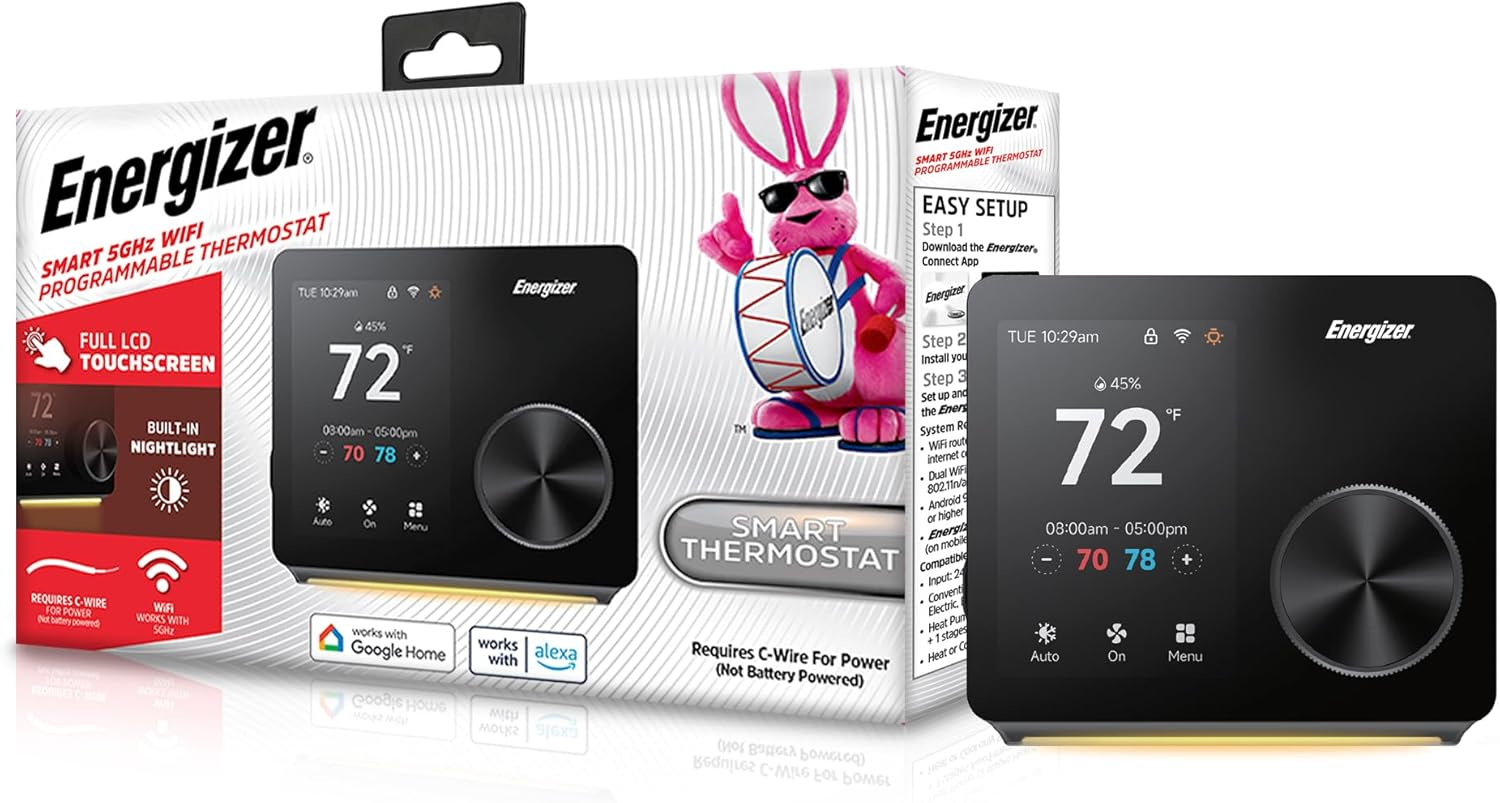 Smart Thermostat, Programable Wi-Fi Thermostat, 5Ghz & 2.4Ghz, Compatible with A-image
