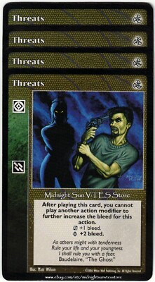 Threats x4 Third Edition V:TES VTES Vampire CCG