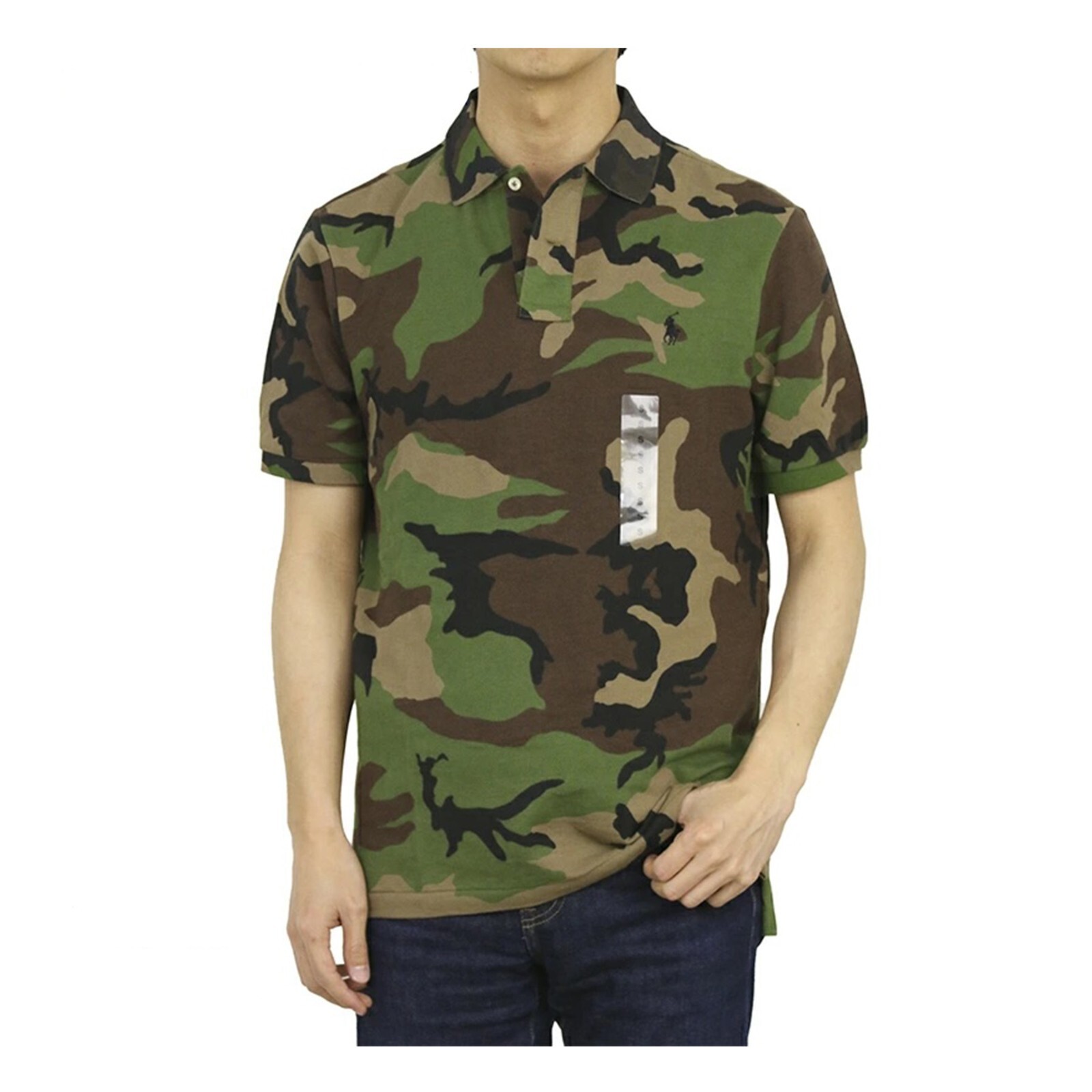 Рубашка поло Polo Ralph Lauren классического кроя с коротким рукавом - Камуфляжно-зеленого цвета