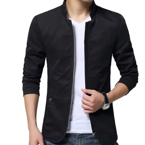 Blazer uomo casual cappotto giacca top slim fit business formale un bottone tuta cappotto - Foto 12 di 28