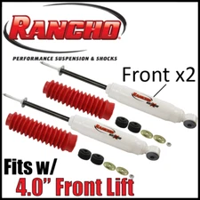 Rancho RS5000X Front Gas Shocks PAIR fit 1997-2002 Ford Expedition 4WD w/4" Lift