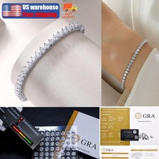 Certified 3mm Round Cut Moissanite Tennis Bracelet S925 Sterling Silver VVS1/D