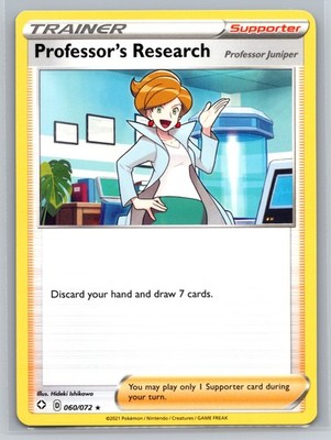 Professor's Research 060/072 Shining Fates Rare Trainer Supporter Pokemon TCG
