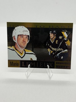 1996-97 Donruss Elite Hart to Hart Mario Lemieux #6 /1996 Penguins