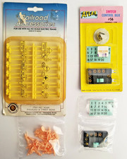 HO Train Accessories Lot - Signs - Unpainted Figure - 2 Switch Control Boxes USA
