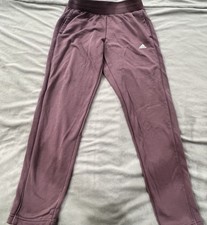 Adidas Jogger Sweatpants Womens M Purple All SZN Fleece Lined Athleisure Comfy