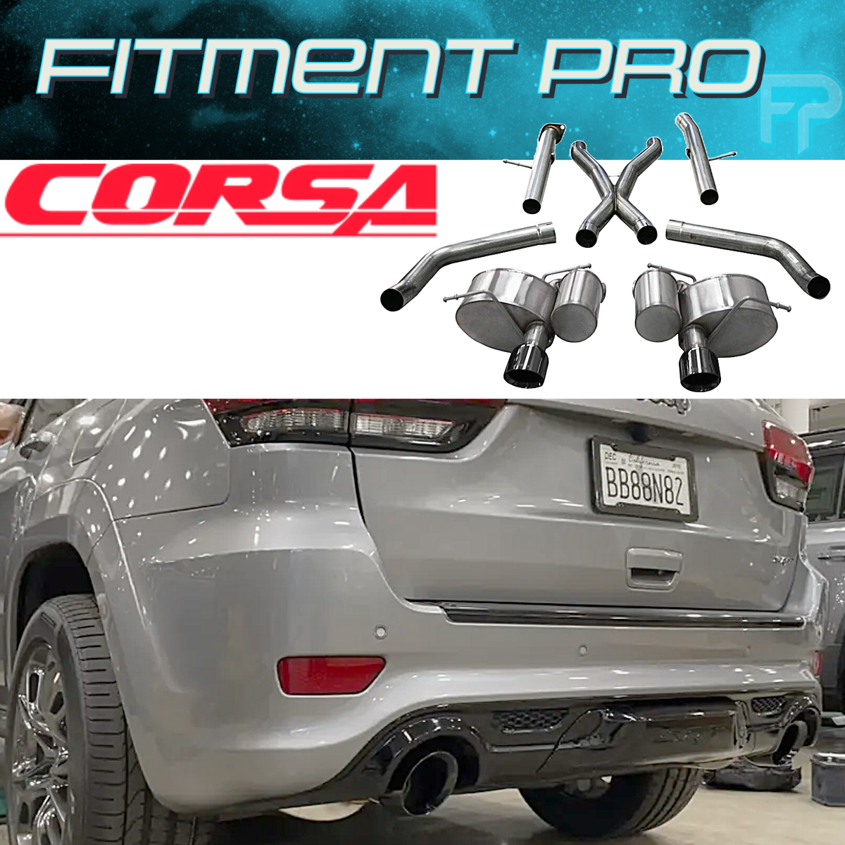 CORSA 21058BLK Xtreme CatBack Exhaust Blk Tips For 12-21 Jeep