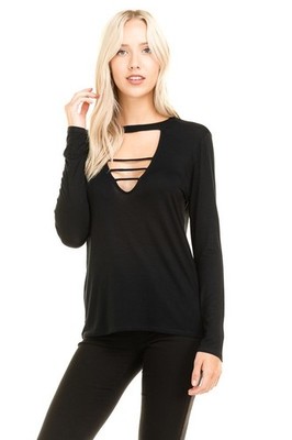 Split V-Neck Top ~ Size Large