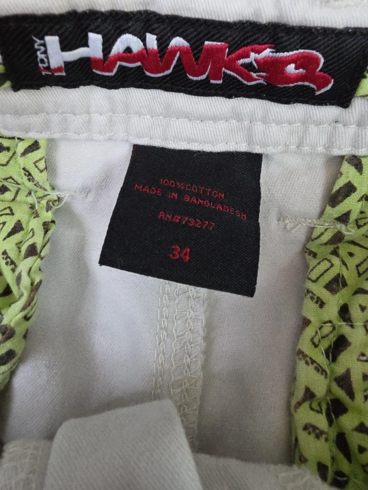 Tony Hawk Patinador Monopatín Ropa de Calle Y2K Bronceado Carga Pantalones Cortos Hombres Talla 34 Foto 3 de 4