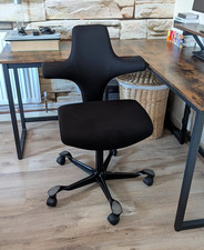 HAG Capisco 8126 Black Fabric Swivel Office Chair, Gas Lift, Casters