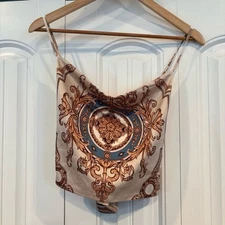 Rachel Zoe Tan Printed Crop Top Size Medium