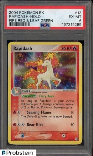 2004 Pokemon Ex Fire Red & Leaf Green #13 Rapidash Holo PSA 6 EX-MT