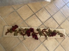VTG Mid Century 3D Latch Hook Wall Hanging Shag Yarn Art Grapes Vines 9x53 Retro