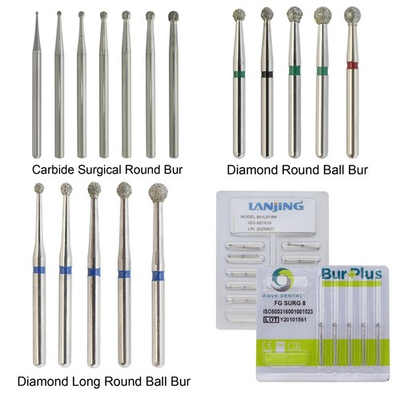 #ad Wave Dental Surgical Bur Round Carbide Diamond Bur Long Round Ball High Speed FG $269.99