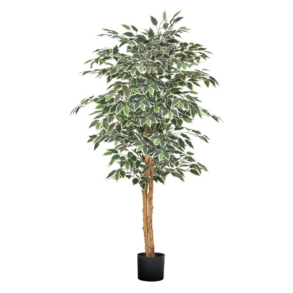Vevor KüNstlicher Ficusbaum Kunstpflanze Mit Schwarzem Topf Innendeko 1524Mm-image