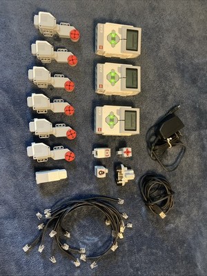 Lego Mindstorms EV3 Lot with Intelligent Bricks, Motor, Bin, Charger - Working