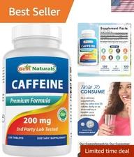 120 Count Caffeine Pills 200mg - Pure Energy Formula, Lab Tested Quality