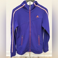 Adidas Climalite Golf Jacket Women  s Medium Full Zip Hooded Purple