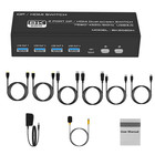 2 In 2 Out 8K@60Hz DP HDMI2.1 USB3.0 KVM Switcher 2x2 For 2 Computers 2 Monitors