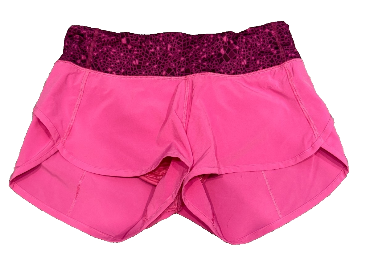 Lulmon Pink Speed Paradise Geo Gym Shorts Size 4 for Athletic Workouts