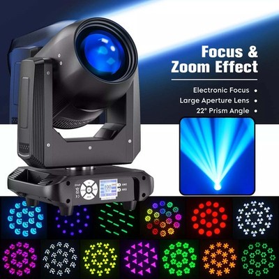 200W Strahl 14GOBO 18 Prisma LED Moving Head RGBW DMX Bühnenlicht DJ Disco Party