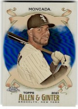 2021 Topps Allen & Ginter Chrome Yoan Moncada Blue Refractor #/150 #152
