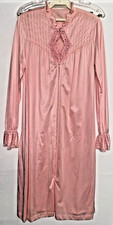Vtg Gossard Artemis Nightgown Robe Set Women's Small Pink Floral Lace USA 70s
