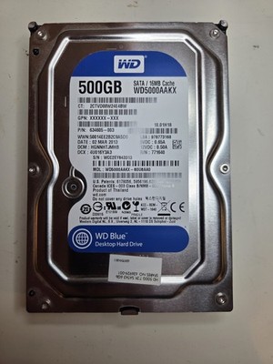 Western Digital 500 Gb Blue Hard Drive Used Tested Working