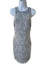Cache Snakeskin Bodycon Dress Gray Black Animal Print Y2K Clubwear Mini Small