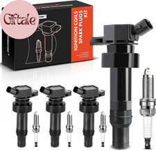4 Ignition Coil Packs Iridium Spark Plugs Fits Hyundai Accent Veloster Kia