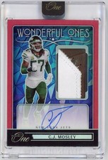 2024 Panini One C.J. Mosley #370 Wonderful Ones Patch Auto Red /60 Jets