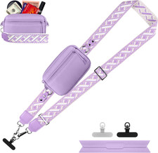 Clip and Go Strap for Phone with Wallet Crossbody, Adjustable Phone Lanyard with