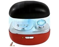 Airtight Denture Bath Cup Plastic Red Black Silver