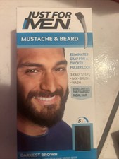 Just For Men Mustache  Beard Brush-In Hair Color Gel Darkest Brown M50