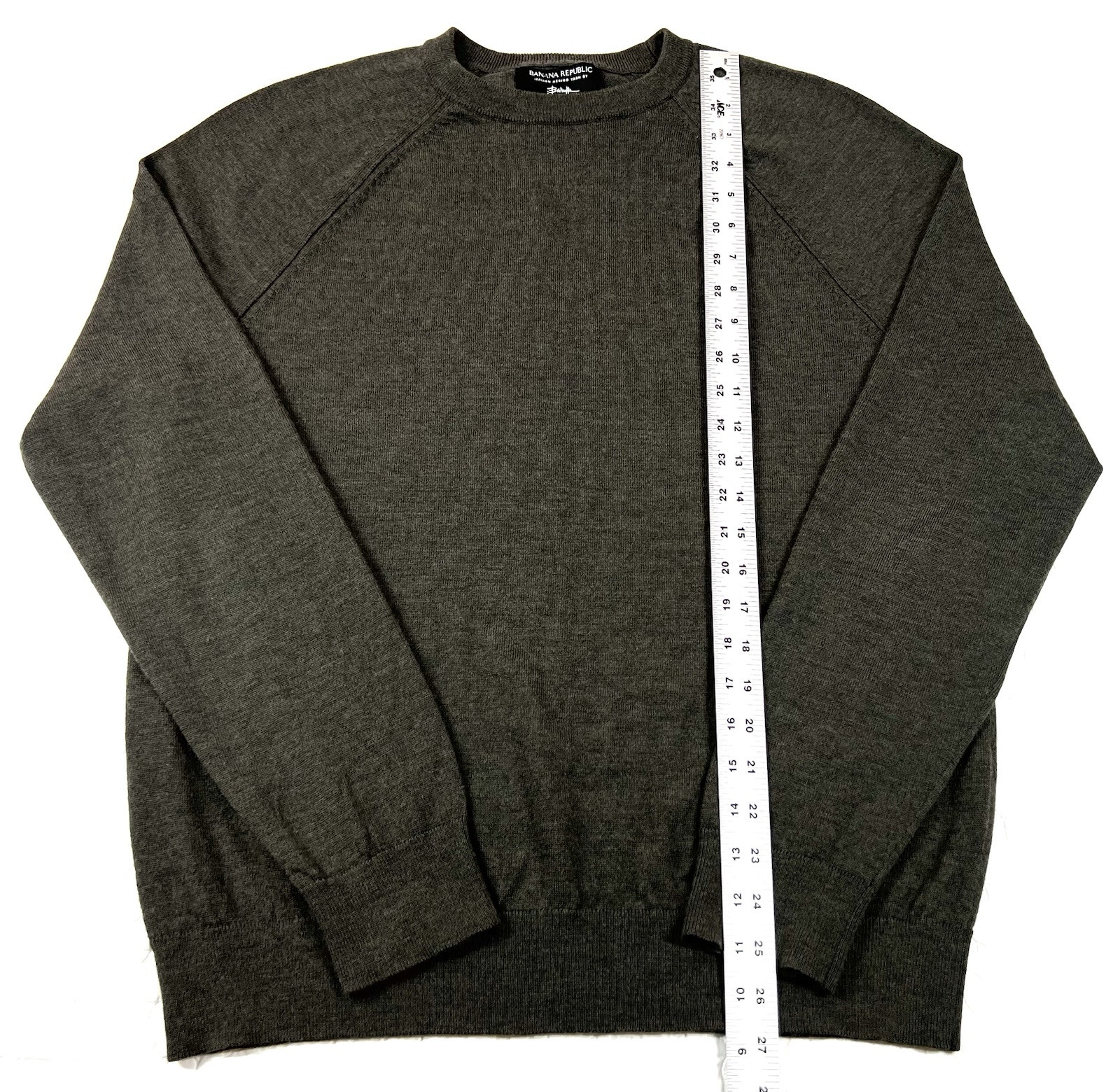 Banana Republic Sweater Men's Large Green Baruffa Italian Merino