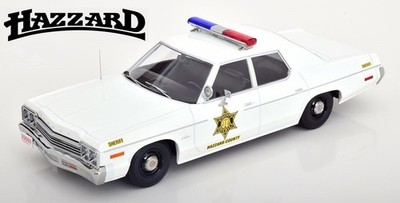 KK Scale 1:18 DODGE MONACO 1974 HAZZARD COUNTY POLICE Diecast Model