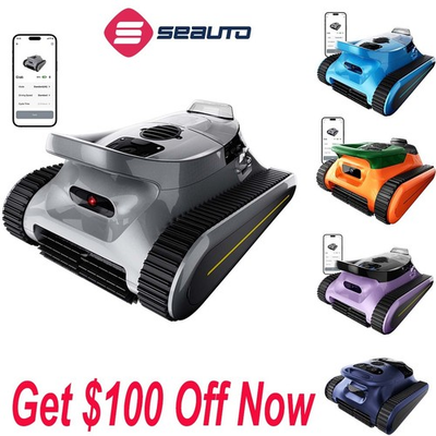 #ad Seauto Cordless Robotic Pool Cleaner Wall amp; Waterline Cleaning Multiple Colors $329.99