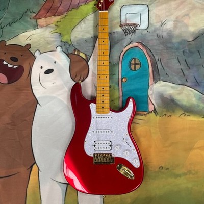 New red ST style electric guitar, in stock straight, shipped immediately, in USA