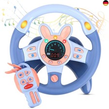deAO Kinder Lenkrad Spielzeug mit 360° Kinder Simulierter Fahrsimulator Auto 
