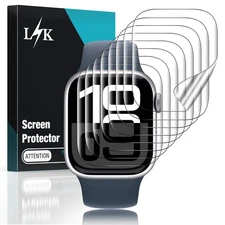 LϟK 8 Pack for Apple Watch Series 11/10 Screen Protector 46mm- Self-Healing T...