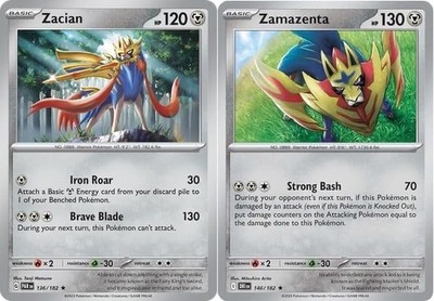 Zacian & Zamazenta 136/182 & 146/182 - Destined Rivals   Paradox Rift Card lot