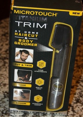 MicroTouch Titanium Trim Cordless Groomer w/ Light, USB, Guards #1-#5