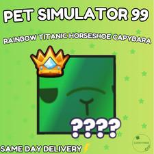🔥💎 Rainbow Titanic Horseshoe Capybara  (PS99) 🔥PET SIMULATOR 99 -CHEAPEST!⚡💸