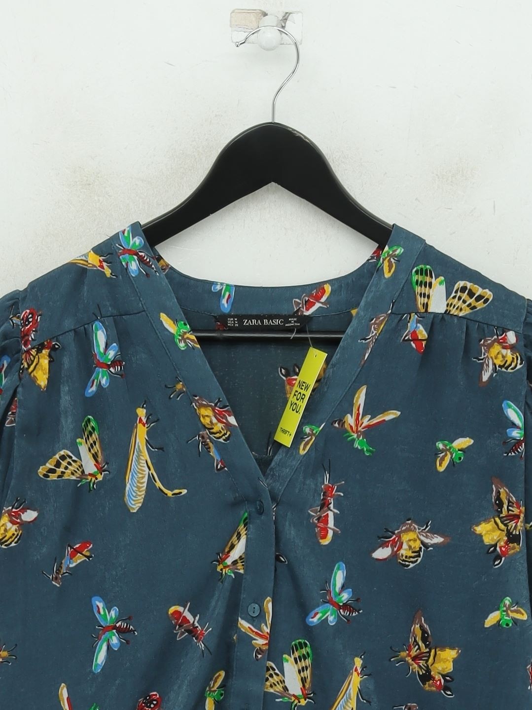 Zara Basic Women's Top M Blue 100% Polyester Basic - image 3